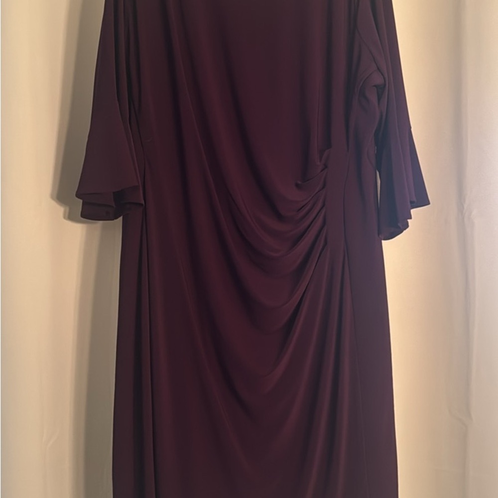 Anne Klein Deep Purple Long Sleeve Dress
